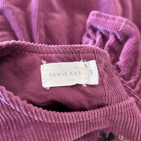 Jamie Kay Corduroy Embroidered Flowers Dress, Purple, Toddler Girl 2T - Picture 4 of 8